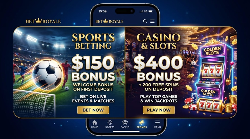 Oferta dual de bienvenida: deportes hasta 150 USD y casino hasta 400 USD